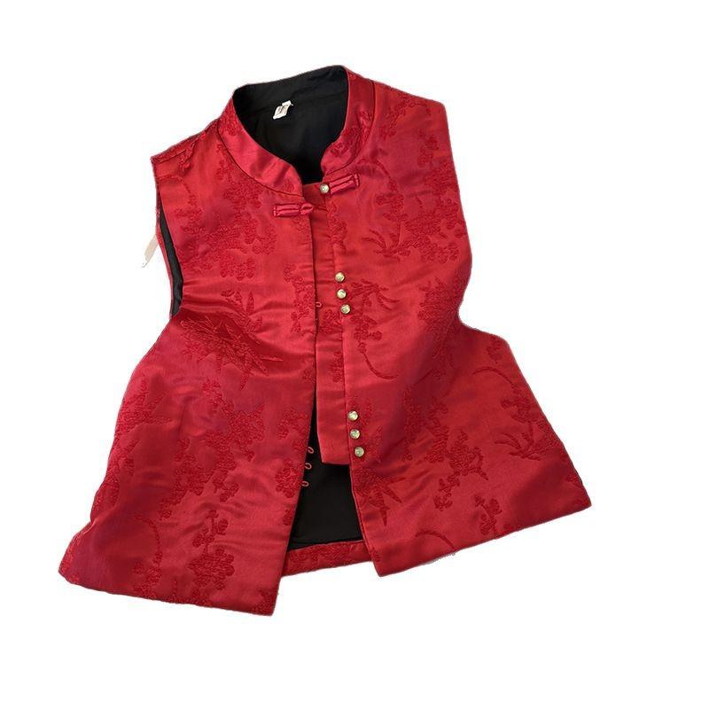 Premium Early Spring Red Outer Vest 2025 New Unique Chic Vest Top