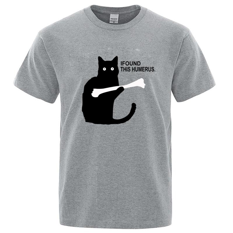 

Summer Men s T-shirt High Quality 100% Cotton Funny Cat Printing Casual Cool Loose O-neck Graphic Male T Shirts for Men Tops 5XL