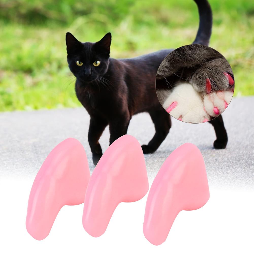 100 Stück Haustier Katze Weiche PVC-Nagelabdeckung Kralle Wrap Pflegezubehör (Hellrosa XS)