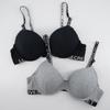 Underwear Letter Black Cotton Moulded with Steel Ring Fashion Adjustment Bra Simple Bra