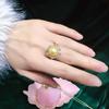 High Luster Freshwater Pearl Ring with Slight Imperfections, 8-9mm, Open Design, 18K Gold Plated, Cubic Zirconia Accents