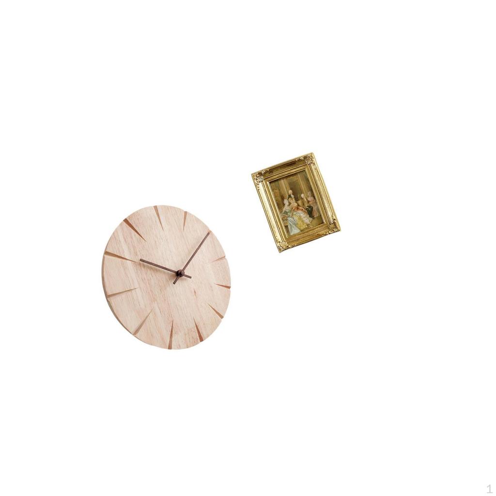 Wood Resin Wall Clock And Photo Frame Creative Design Decorative Silent Non Ticking with Glass