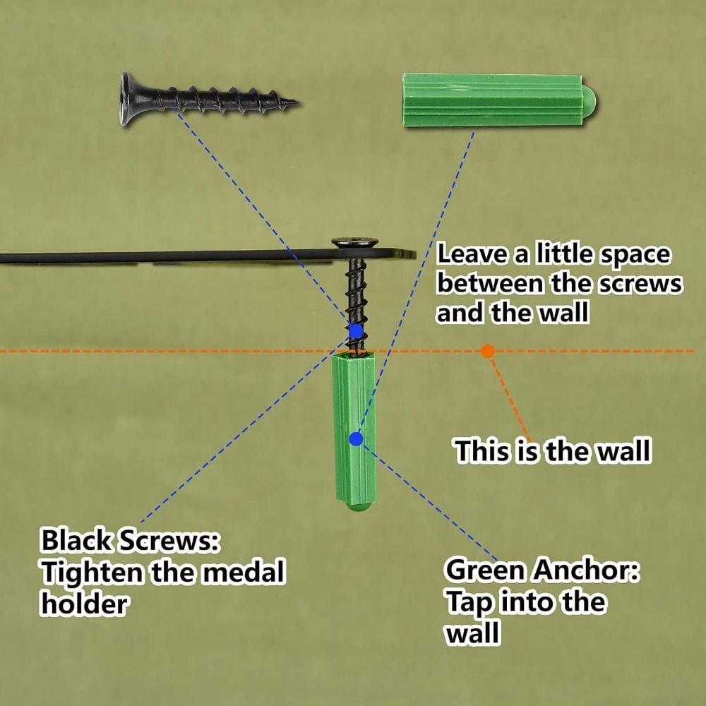 Metal Wall Mounted Medal Holder Trophy Rack for Cycling Swimming Running Awards