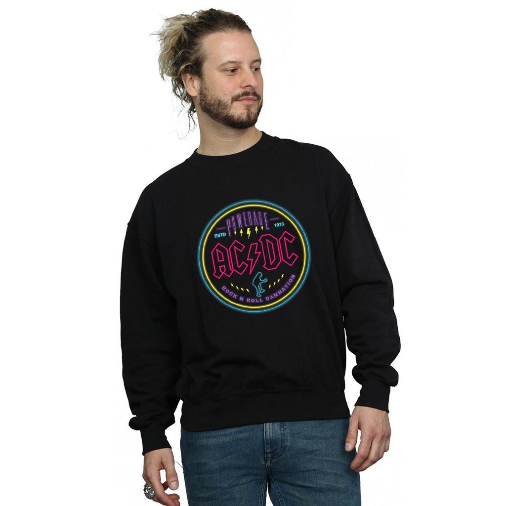AC/DC Mens Circle Neon Sweatshirt