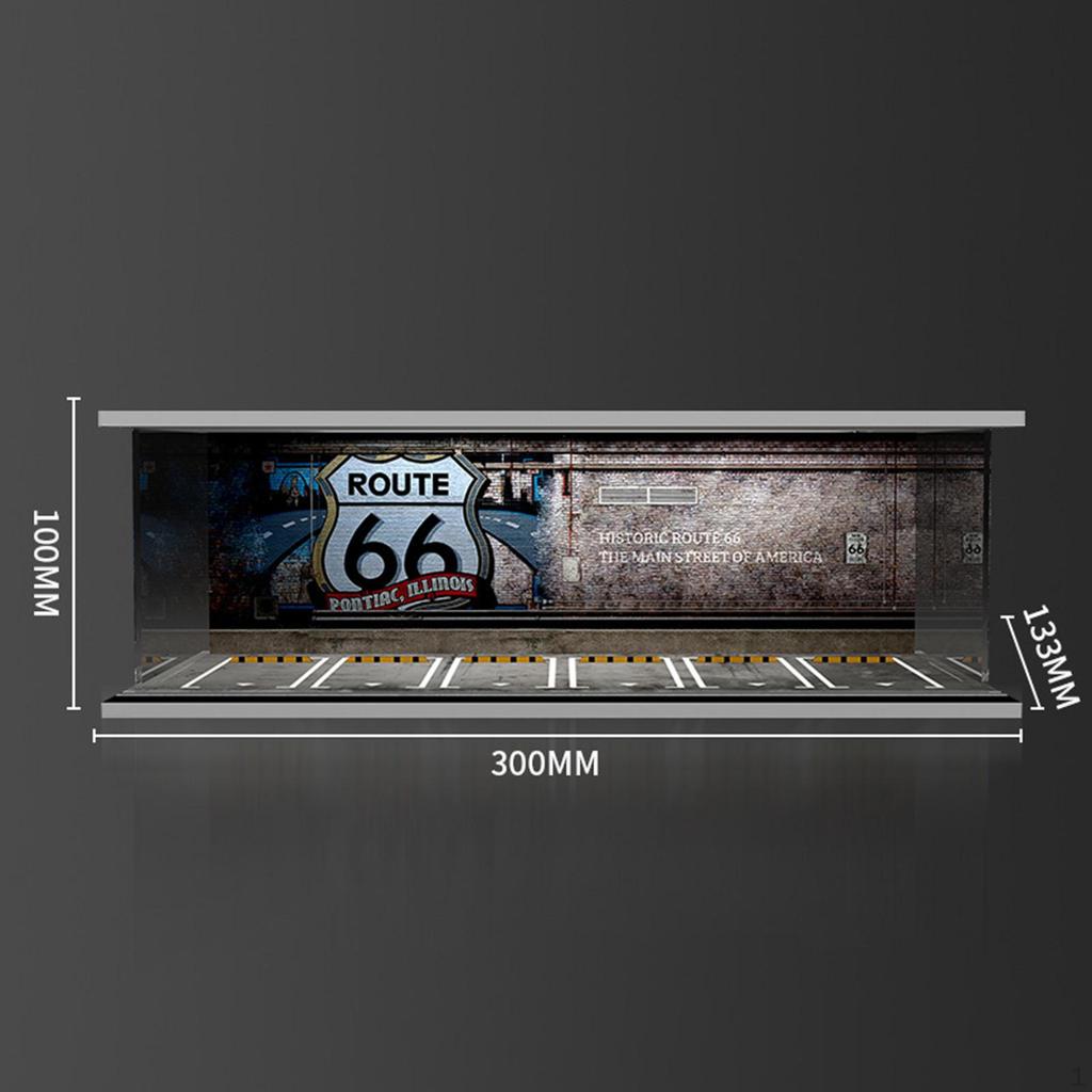 1/64 Model Car Display Case Diorama Decorative Scenario Toy Storage Box Showcase Organizer for