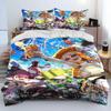 Anime-Themed Splatoon Design Bedding, 3D Digital Print, All-Season Polyester Quilt Cover & 1/2 Pillowcases
