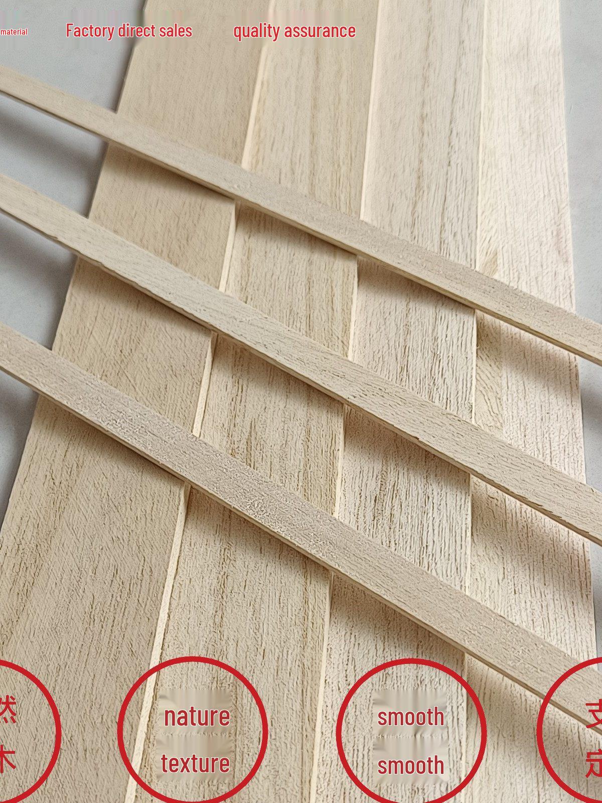 Paulownia Wood Board Strips for DIY Model Making and Architectural Projects 1 mm thick - 100 cm