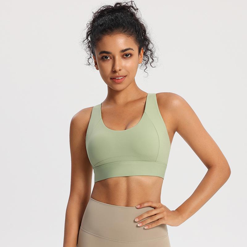 High-Intensity Shockproof Sports Bra with Side Support for Yoga, Running, and Fitness