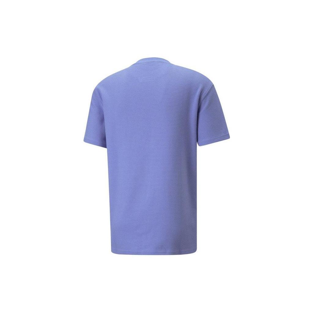 Puma Solid Color Minimalist Letter Casual Short Sleeve T-Shirt Unisex Tops Purple 535792-23