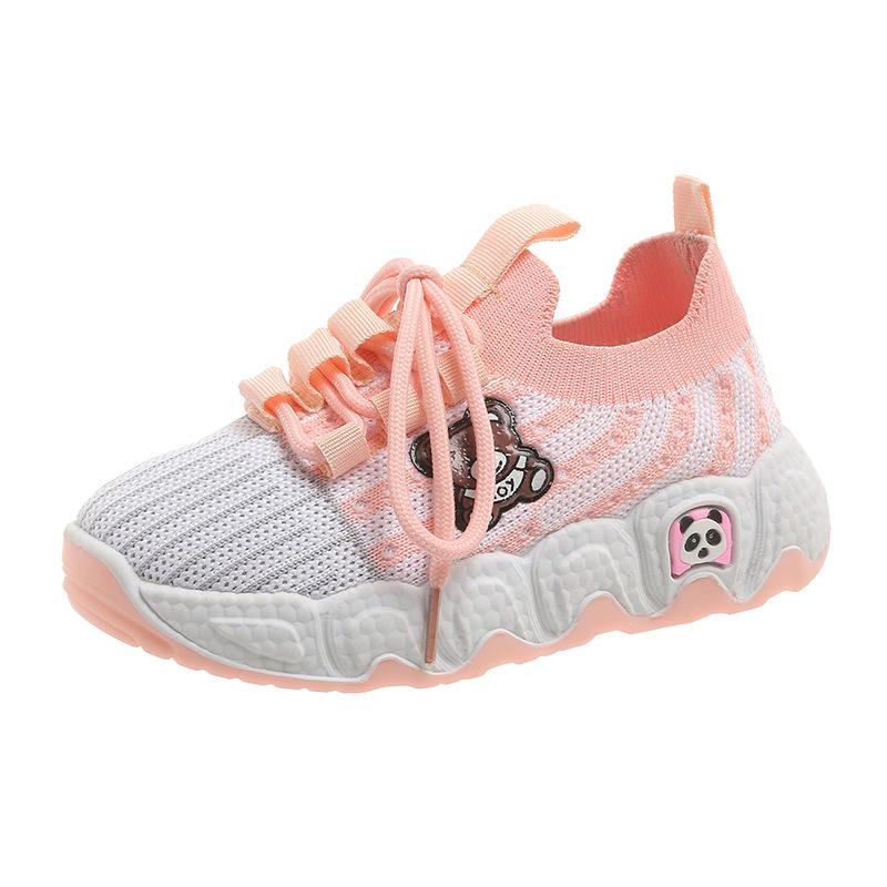 new children's sports shoes flying woven shoes breathable casual shoes versatile cartoon children's shoes