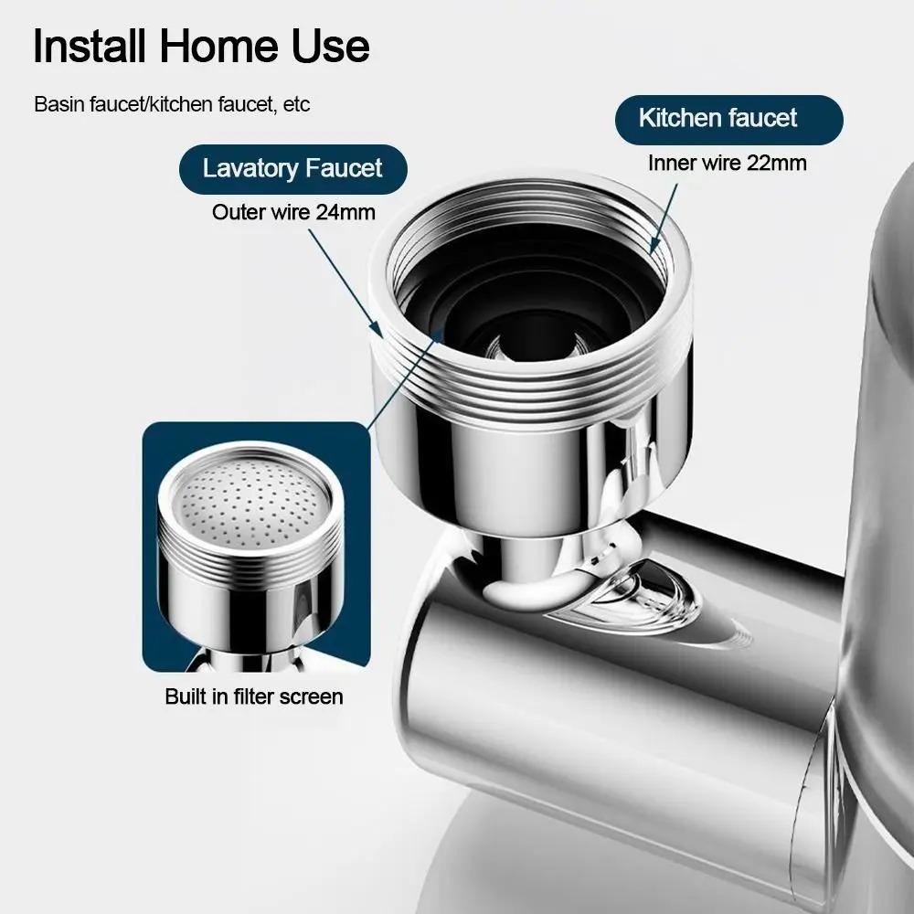 Anti-splash Kitchen Faucet Nozzle 2-Mode Adjustable 720°Rotation Sprayer Nozzle Water Saving Tap Spray Water Outlet Taps