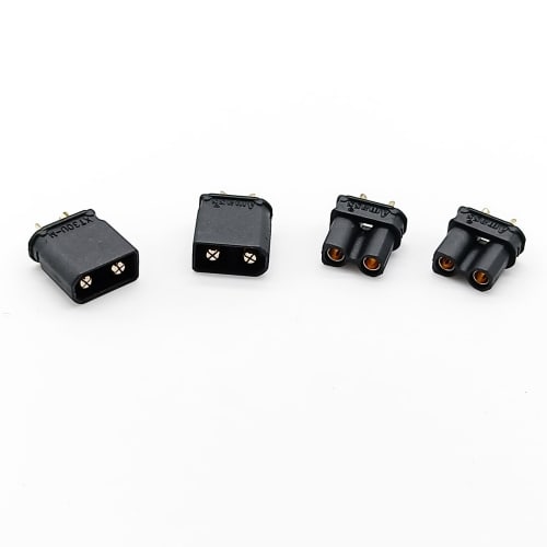 20 Pairs Amass XT30 Upgrade Connectors Black XT30U Plug Male and Female Connectors for RC LiPo Batteries (20 Pairs XT30U)
