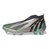 adidas Predator Edge+ FG Silver Metallic Black Men Sneakers Core-Black Team-Solar-Green HR1560