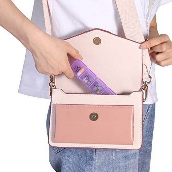 Opret pill case medicine waterproof design medication holder supplement 1 week 4 times day portable habit box compact stickers