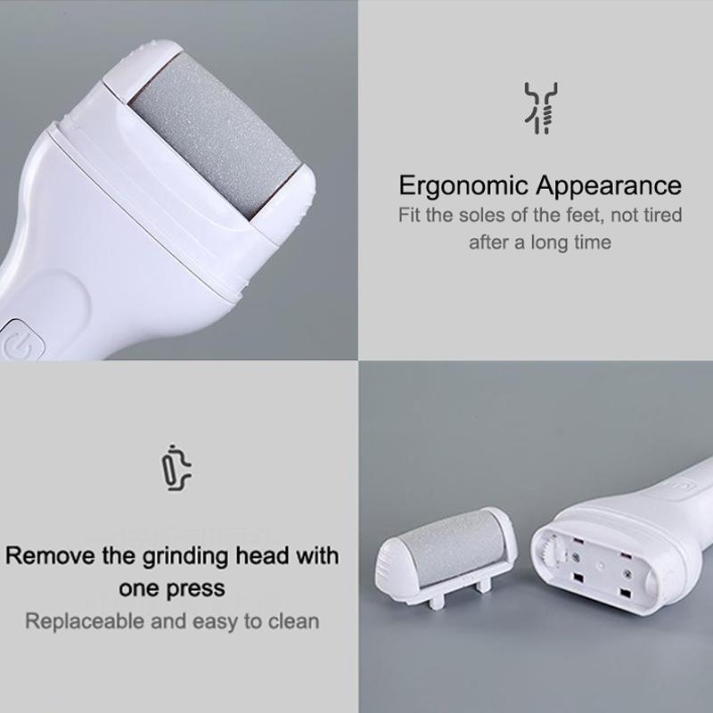 Raschietto Elettrico per Piedi Automatico Senza Fili Rimuove Pelle Morta Calli Screpolature Pelle Dura Screpolata Strumento per Pedicure Pulitore per Piedi Impermeabile