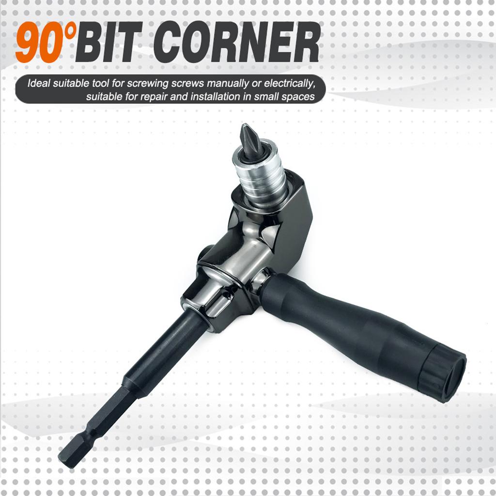Self-Locking 90 Degree Right Angle Screwdriver Holder Drive Bit Angle Extension Electric Screw Driver Angle Driver Tools