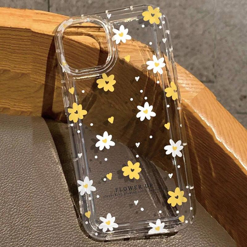 Sommerblumen Honigbiene Aufdruck Klare Hülle für Samsung A55 A54 5G A53 A35 A34 A15 A14 A13 S21 S22 S23 S24 S25 S26 Ultra FE Abdeckung S22
