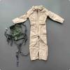 Doll Pilot Suit Beige Coverall Adjustable Straps