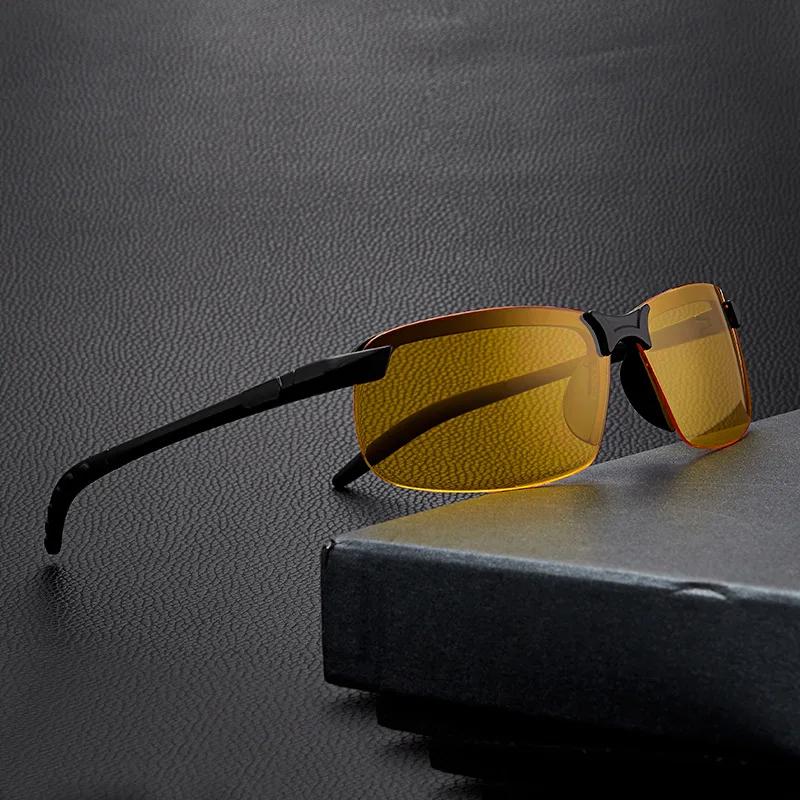 Yellow High-end Night Vision Driving Eyeglasses UV400 Sunglasses New Fashion Night-Vision Anti-glare Sun Glasses