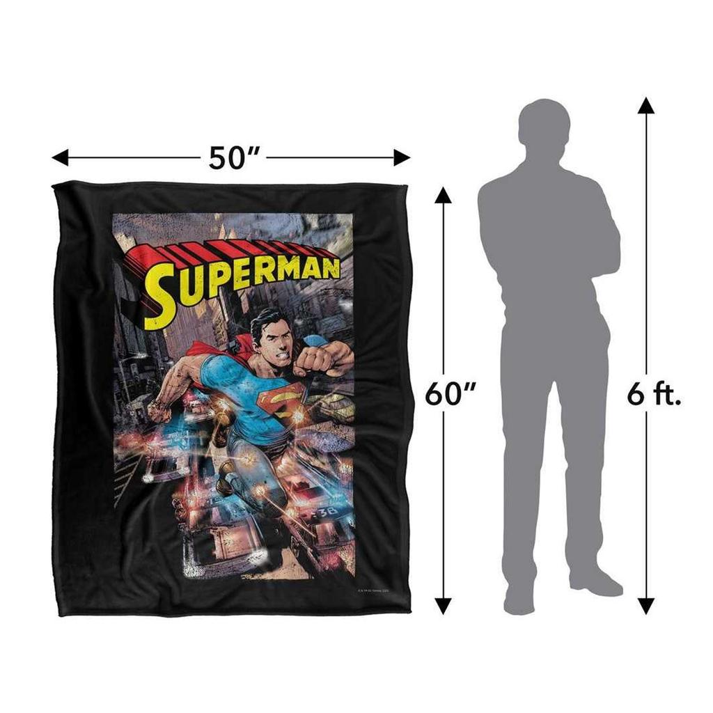 Superman Action One Silky Supersoft Blanket