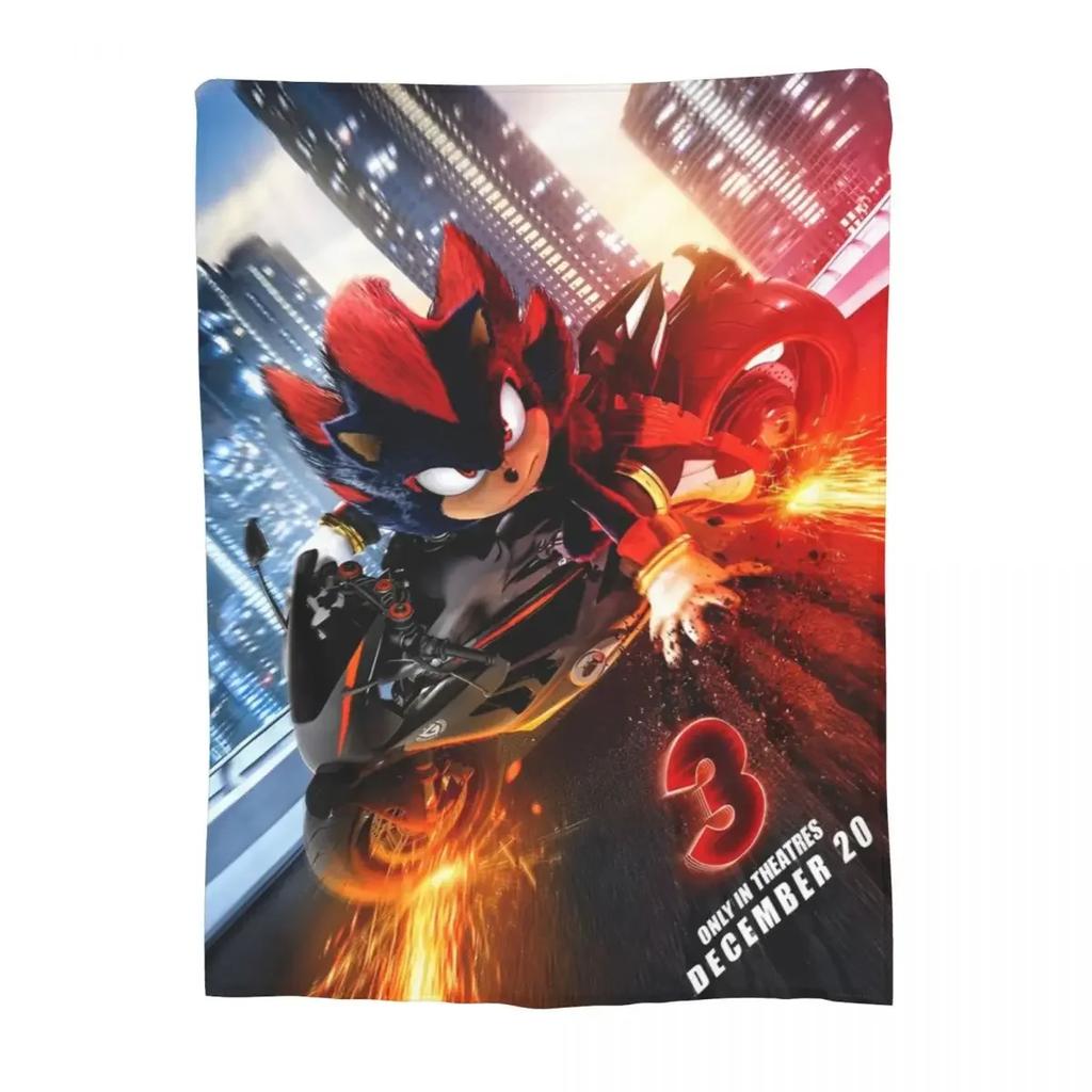 Shadows The Hed Gehog Print Blanket For Men Women Ultra Soft Throw S-Sonics Blankets for Sofa Multiple Sizes