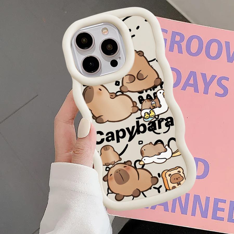 Soft Phone Cover Case for iPhone 17 Air XR 13 16 Pro Max 15 Plus 8 11 14 12 Capybara Cute