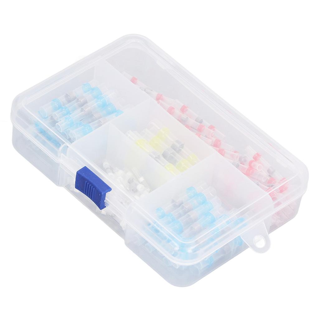 120Pcs 4 Types Tin Soldering Terminal Sealing Heat Shrink Tube Wire Butt Terminal Connector for