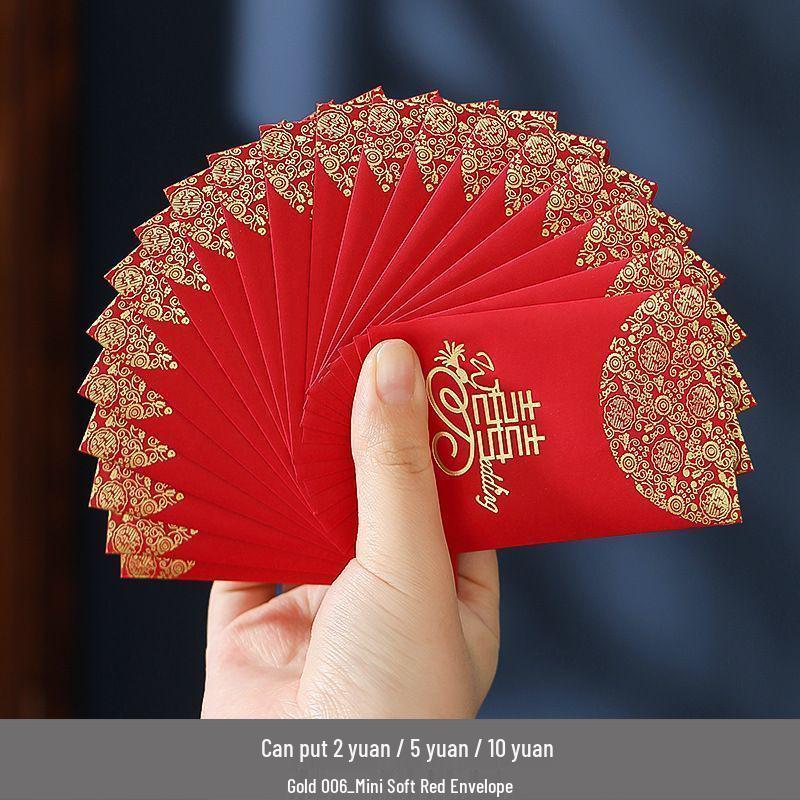Mini Creative Wedding Red Envelope for Door-Blocking, Marriage Gift, Lai See