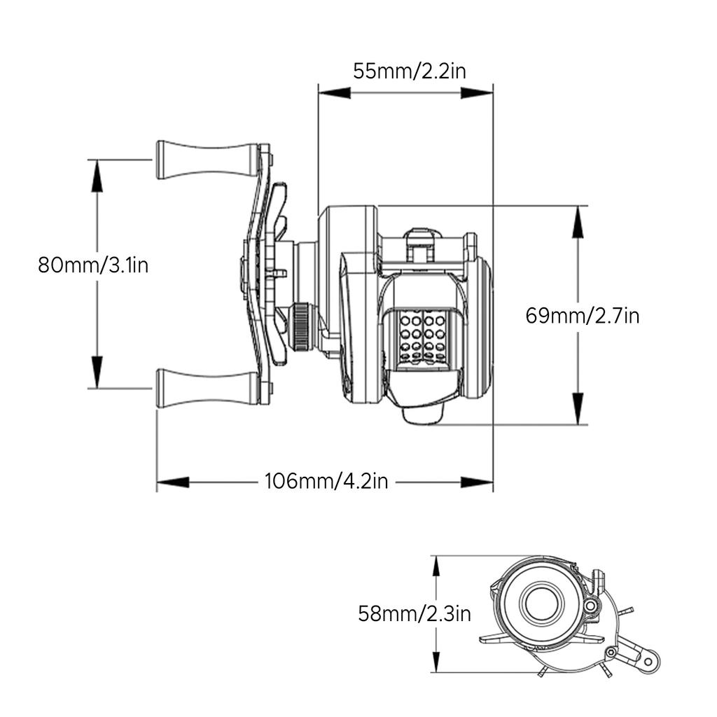 Fishing Reel Casting Reel Baitcaster 7.6:1 High Speed Reel with Magnetic Brake for Left Hand