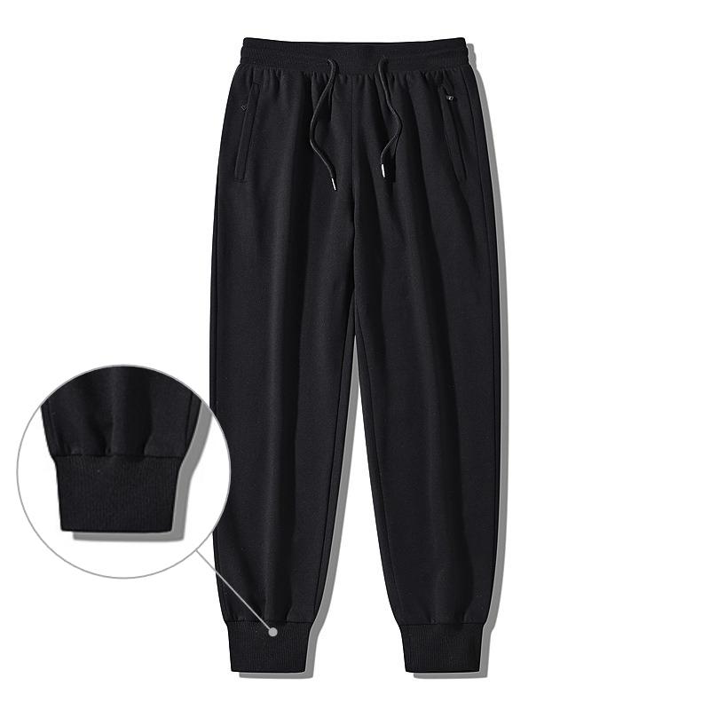 Plus Size Trendy Unisex Casual Jogger Sweatpants Tapered Fit Slimming Pants  Zipper Pockets Elastic Waist Drawstring Sweatpants for Daily Wear & Gym L