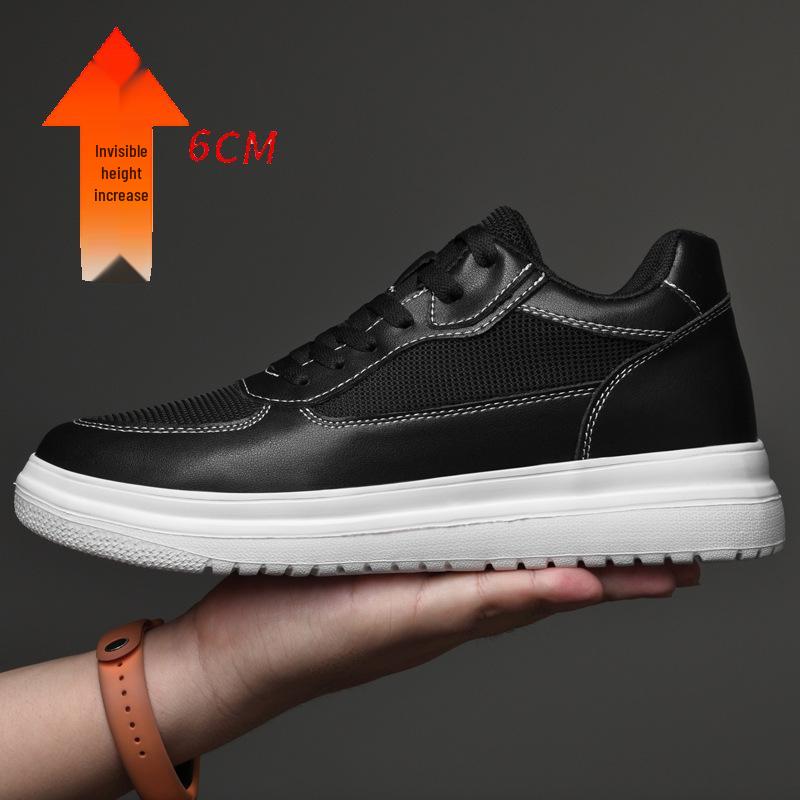 

Мужские повседневные низкие белые кроссовки из коровьей кожи с внутренней платформой 8 см 44