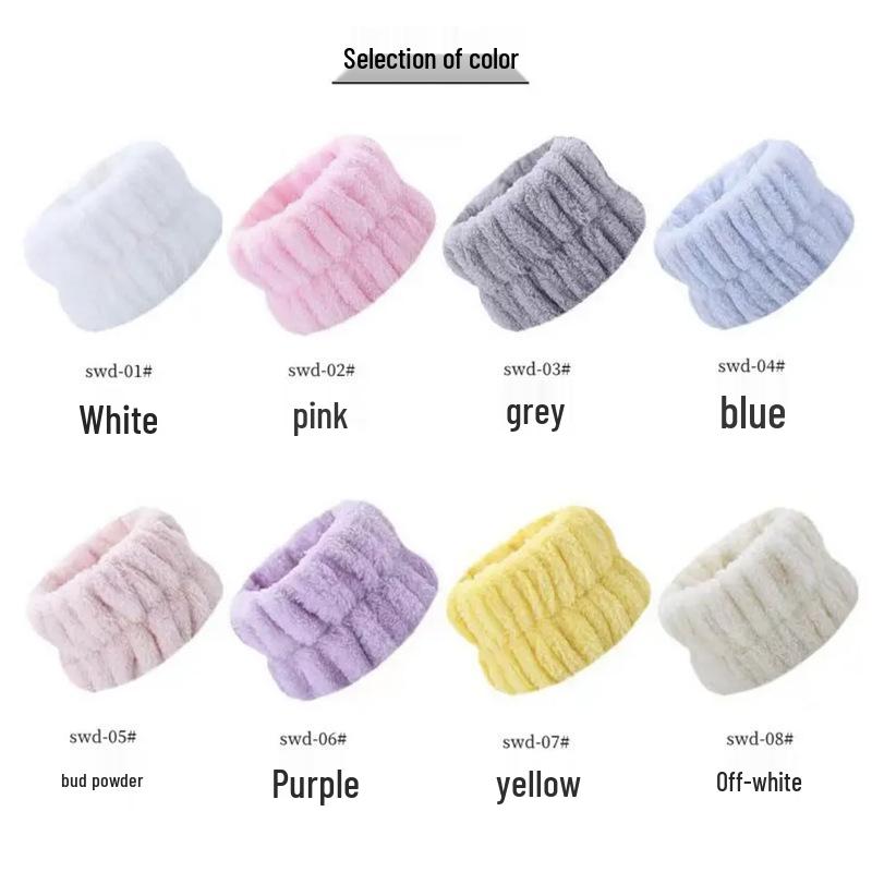 Plush Flannel Absorbent Wristbands & Splash-Proof Headband Set