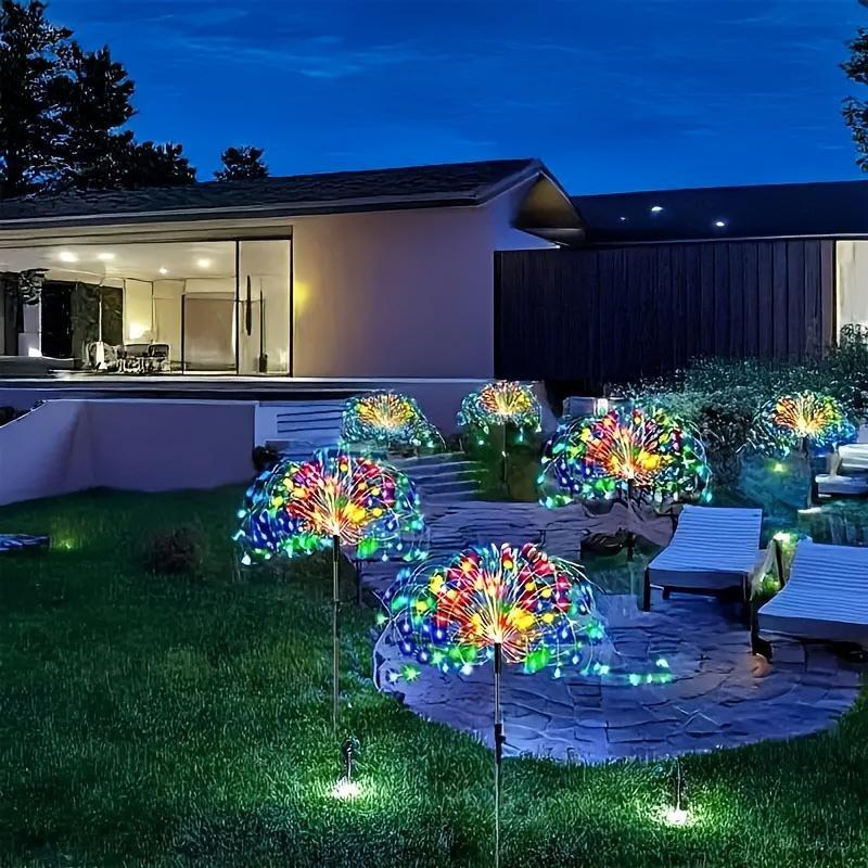 300/420 LED Outdoor Solar Garden Light, Upgraded Fireworks Light, 8 Lighting Modes,outdoor Decoration On Garden Terraces,Halloween,Christmas