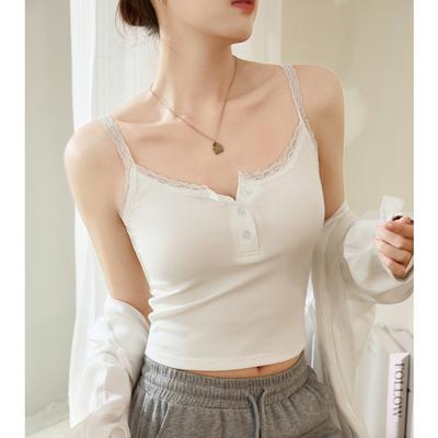 Gilet porte-jarretelles en dentelle pour femme pour l'été, sous-vêtements courts en coton