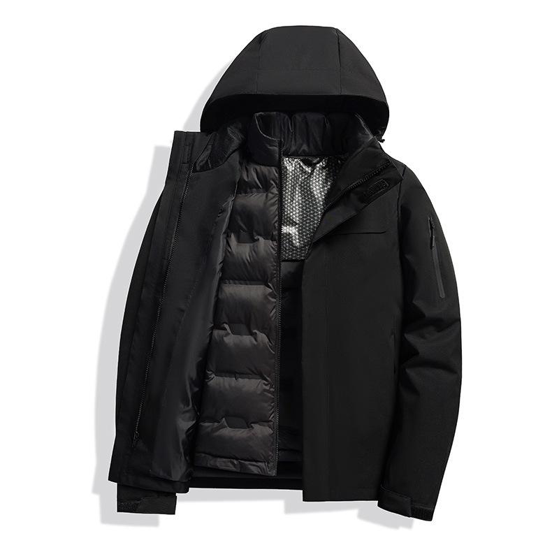 Men's 3-in-1 Detachable Outdoor Jacket: Windproof, Waterproof, Warm