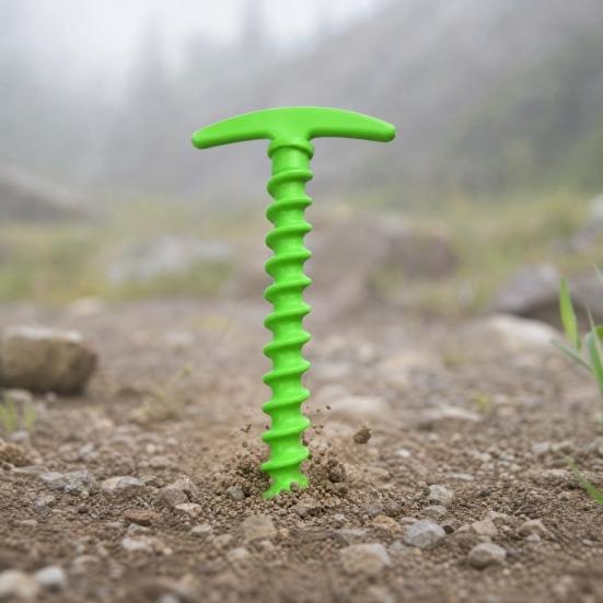 Yousheng 10Pcs Plastic Screw-in Tent Stake, Heavy Duty T-shaped Canopy Tent Peg, Windproof Spiral Ground Stake for Outdoor Camping Hiking