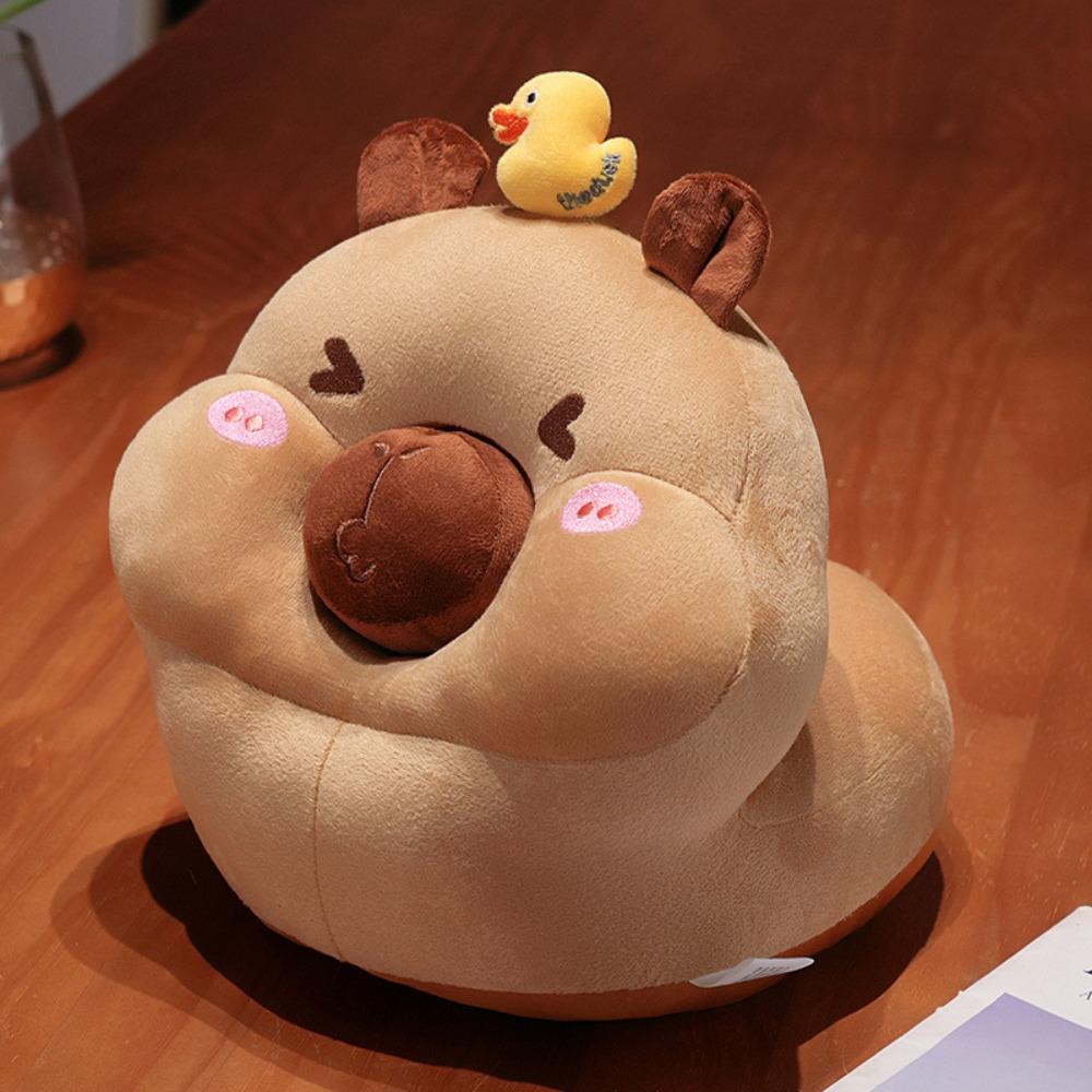 

Circular Capybara Nap Pillow Cartoon Capybara Plush Pillow Capybara Table Rest Pillow School leaf