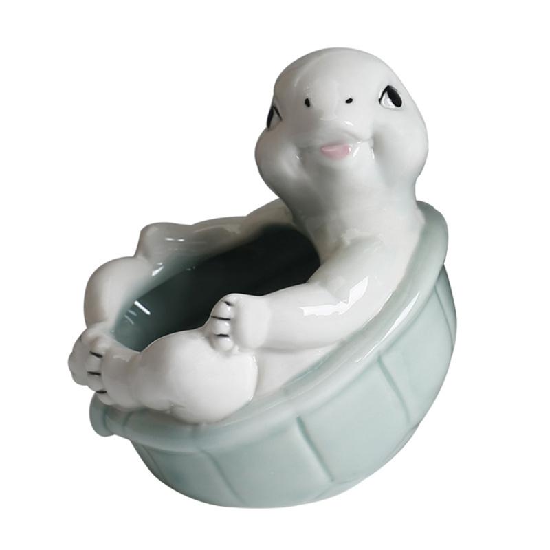 

Turtles Plant Pot Flowerpot Animal Garden Pots Ceramic Succulents Pots Planter Plant Holder for Home Office Desk зелений/білий