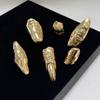 Artistic Irregular Texture Knuckle Ring Hip-Hop Style Niche Full Finger Rings For Men And Women