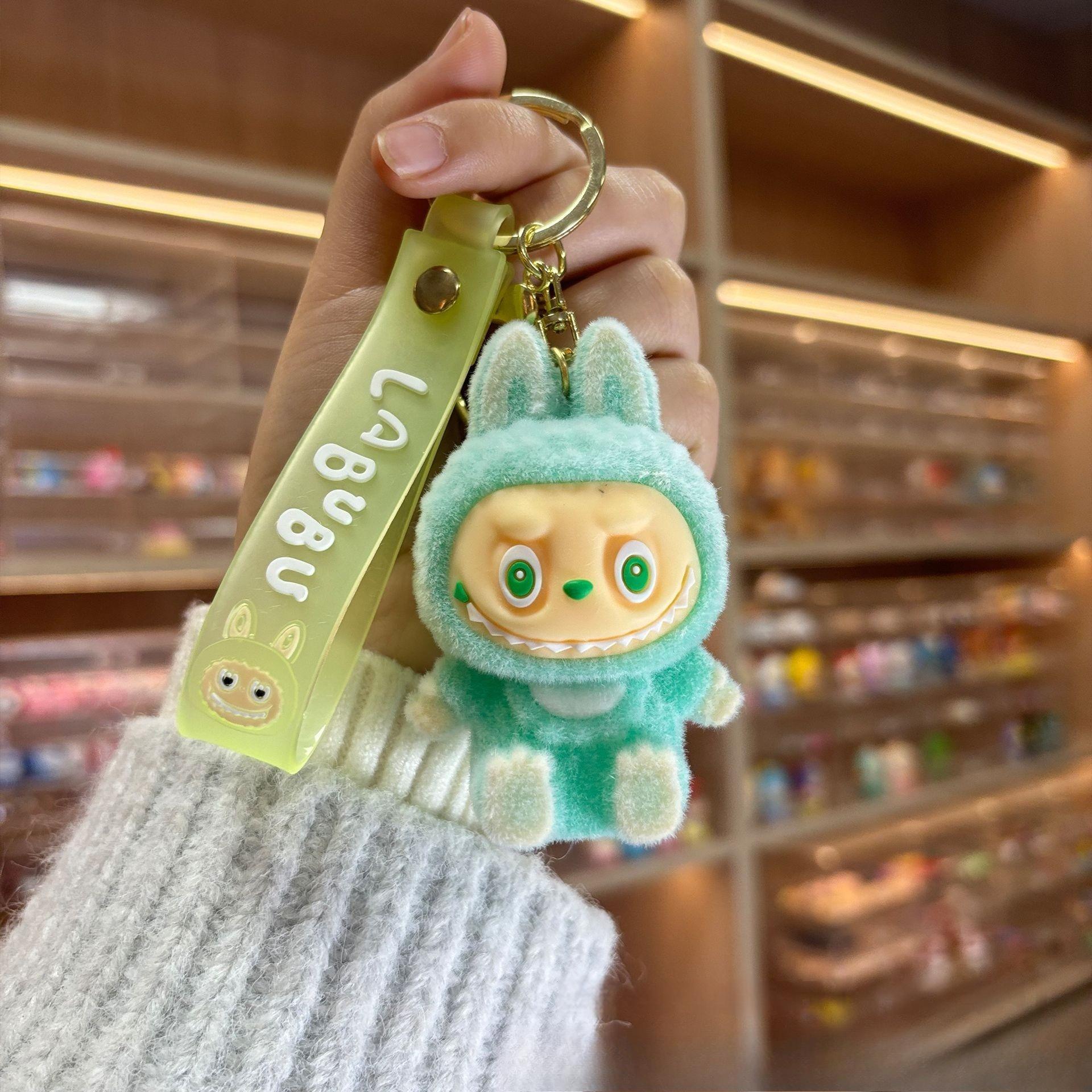 Creative Flocking Rabub Keychain Sheep Doll Cute Plush Cartoon Doll Pendant 1pc