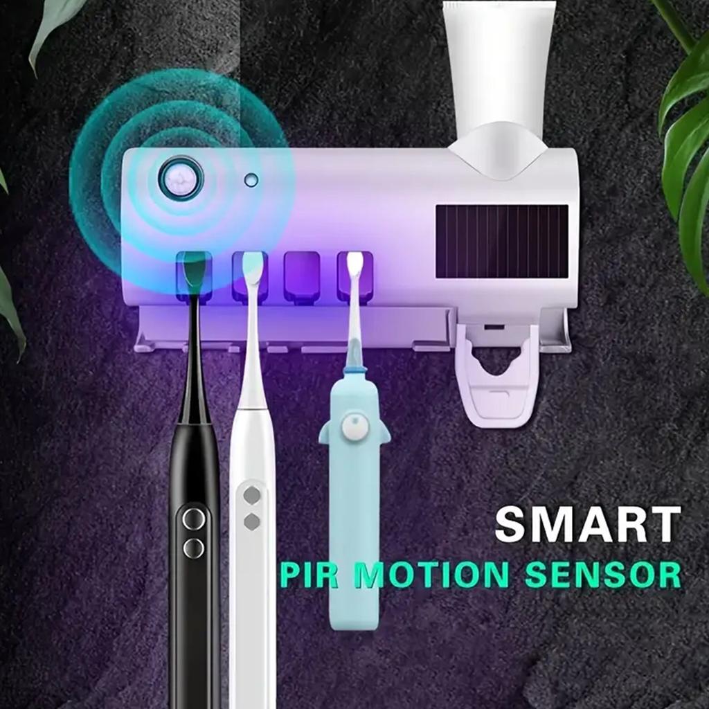 1pc Wall Mounted Toothbrush and Toothpaste Organizer - Electric Toothbrush Holder Space Saving Design - Intelligent Cleaning