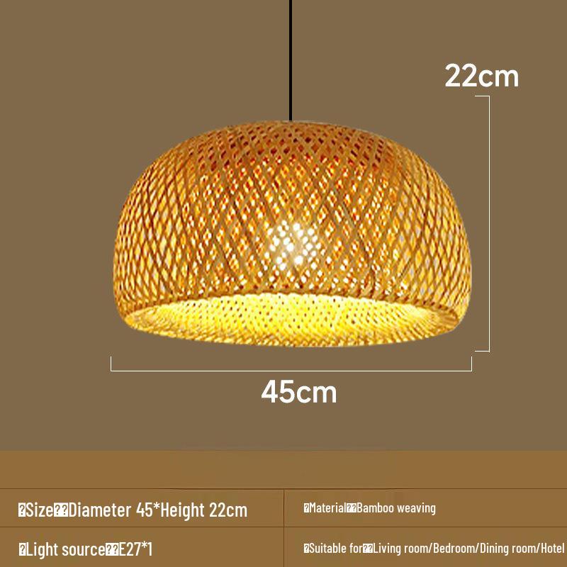 Bamboo Woven Pendant Light: Creative Pastoral Art for Study, Bedroom, Hallway, or Balcony