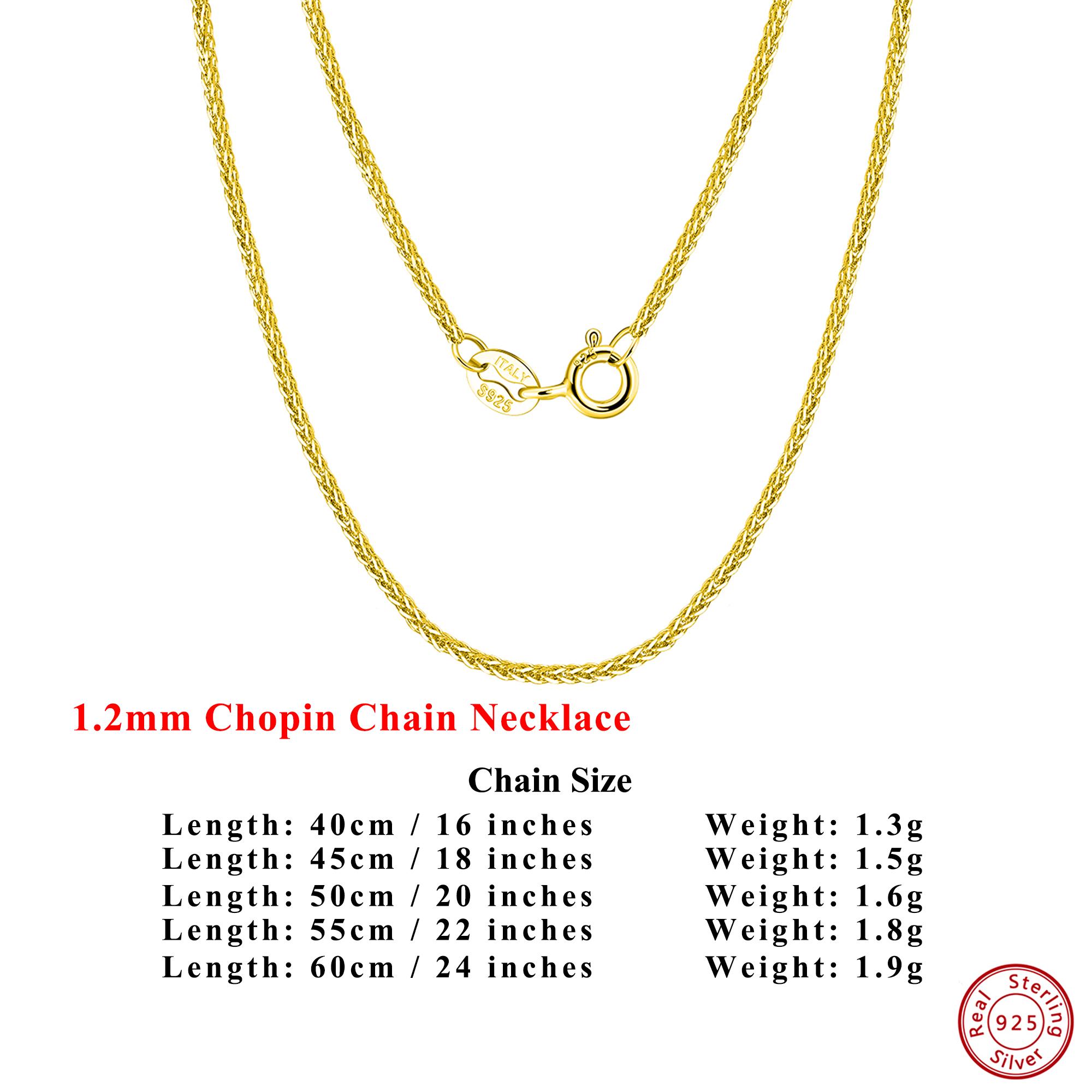 

Effie Queen Genuine 925 Sterling Silver Simple Chopin Neck Chain DIY Jewelry Gift Chopin Link Choker Chain Party Daily Wear SC53 40cm