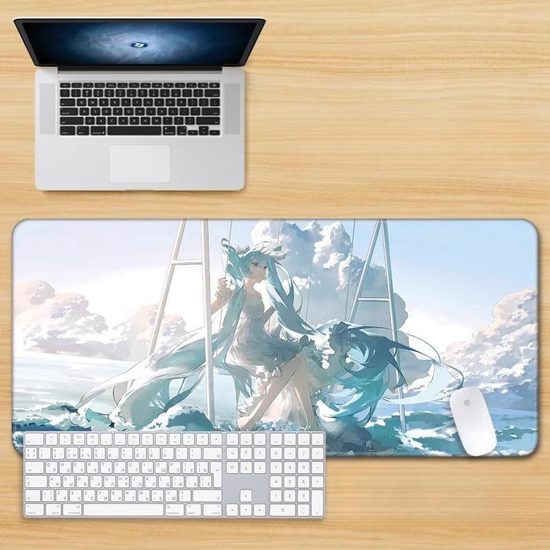 Chibi Hatsune Miku Collage Extended Gaming Mouse Pad Cute Anime Desk Mat NonSlip Keyboard Pad