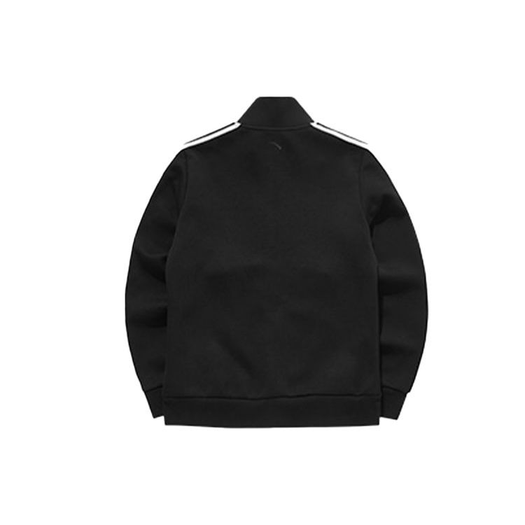 Anta Série de Treino Abrangente Jaqueta Esportiva Casual Listrada de Manga Comprida Jaquetas Femininas Preto 162137733-3