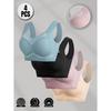 4 Seamless Wireless Women's Bras - Breathable Mesh, Wireless, Full Coverage, Elegant Solid Colors (Black, Beige, Pink, Light Blue/Royal Blue