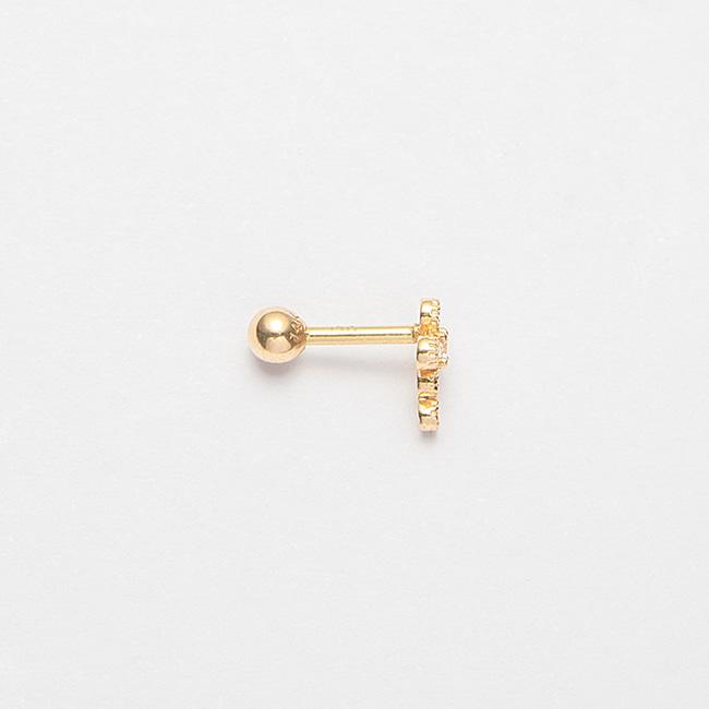 Lunne 14K Cross Cue Piercing (14K Gold) (Bar Thickness 1Mm) #Pib14