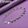 CHSHINE 925 Sterling Silver Round Square Roman Pendant Bracelet Fashion Charm Jewelry 20CM 8inches
