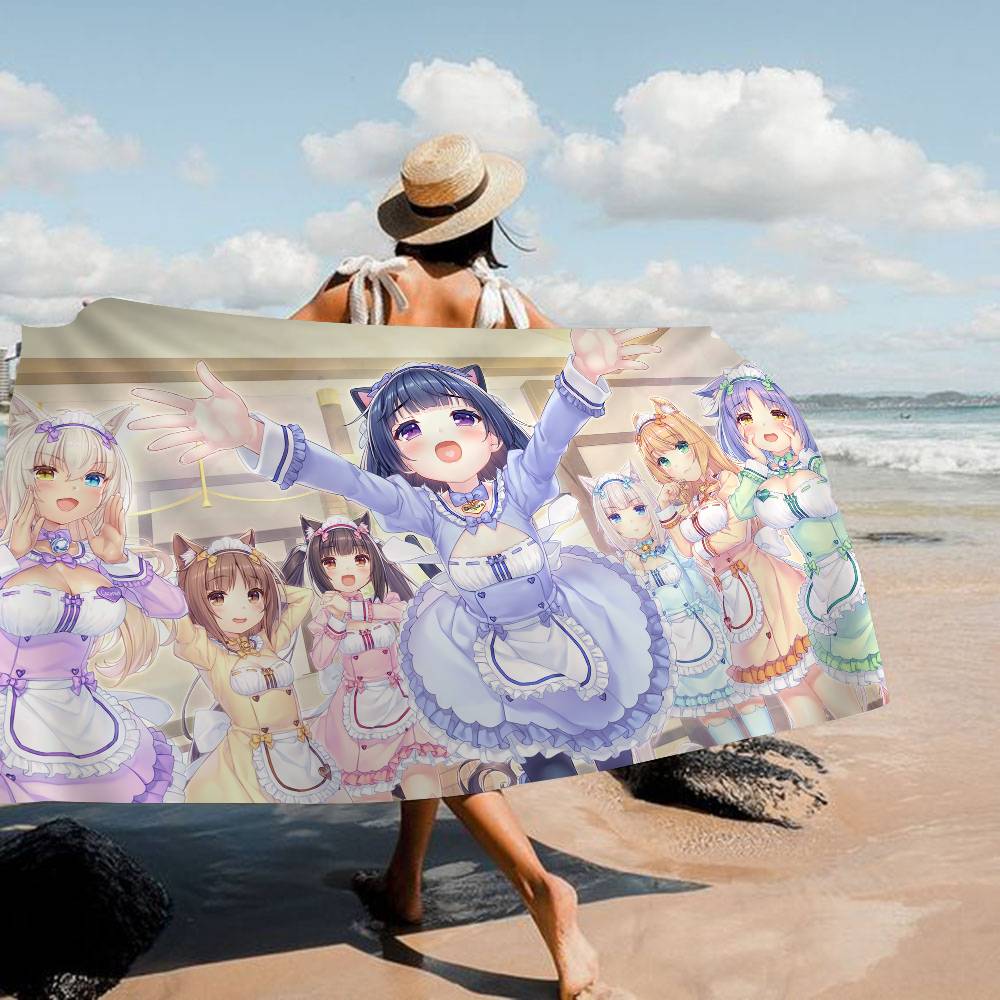 Anime Nekoparas Big Microfiber Beach Towels Quick Dry Towel Sand Beach Towels Pool Towel For Travel Swim Pool Yoga