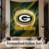 Benutzerdefinierter Text Wandteppich Green Bay Packers Druck Wandteppich Innen Wohnzimmer Wanddekoration
